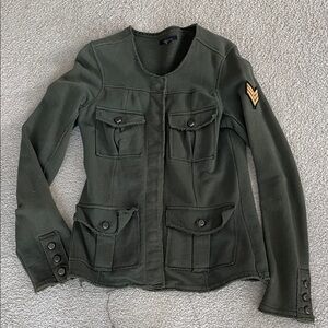 Zara Olive Utility Jacket with Patch Detail